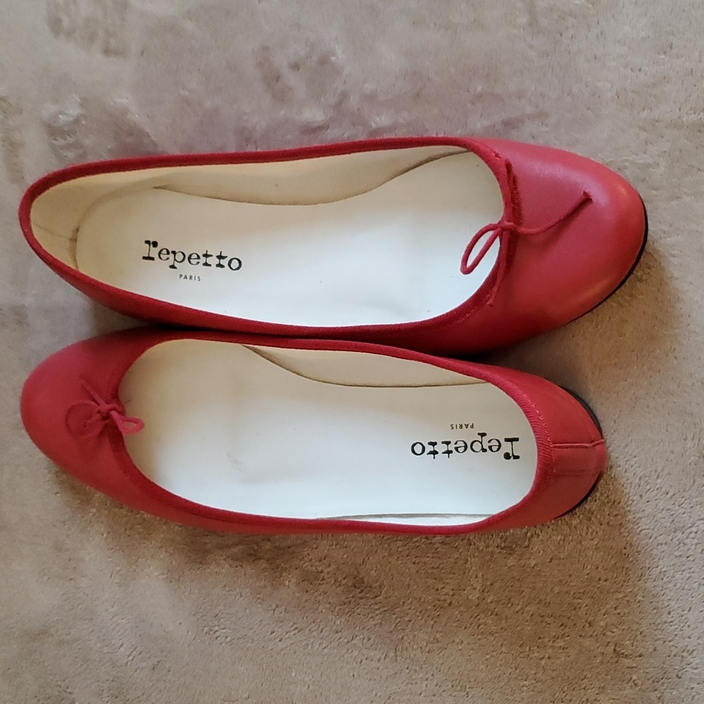 Repetto Red Leather Flats